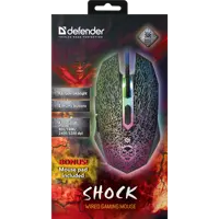 миша ігрова DEFENDER Shock GM-110L 3200dpi, 6 кнопок, RGB підсвітка, килимок у подарунок), мініатюра зображення № 3