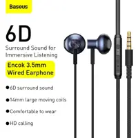 Навушники Baseus Encok  Wired Earphone H19 black NGH19-01), мініатюра зображення № 3