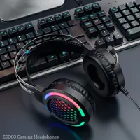 Навушники ігрові HOCO ESD03, USB 2xJACK3.5, кабель 2м, чорні), мініатюра зображення № 3