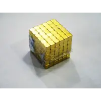 Неодимовий магніт куб 5x5x5mm N48 NdFeB Ni+Cu+Ni+Au золото, 1.1kg), мініатюра зображення № 2