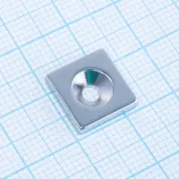 Неодимовий магніт призма 12x12x3mm N38 NdFeB, під гвинт), мініатюра зображення № 2