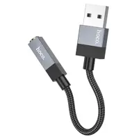 Перехідник аудіо-конвертер HOCO UPA32D USB to AUX 3.5 чорний), мініатюра зображення № 6
