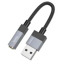 Перехідник аудіо-конвертер HOCO UPA32D USB to AUX 3.5 чорний), мініатюра зображення № 8