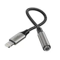 Перехідник аудіо XO NB-R258C Lightning to AUX 3.5 чорний), мініатюра зображення № 4