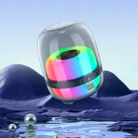 Портативна колонка HOCO BS58 Crystal bluetooth, TF, USB, AUX, TWS чорна), мініатюра зображення № 6