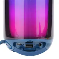 Портативна колонка T&G TG651 bluetooth, FM, AUX, USB, TF, TWS, RGB, синя), мініатюра зображення № 3