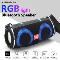 Портавтина колонка T&G TG642 Bluetooth 5.0, RGB Led, TWS, AUX, TF, USB, чорна), мініатюра зображення № 4