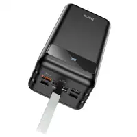 power bank Hoco J86B Electric 4USB Type-C 22.5W PD20W, QC, LCD, Lamp 60000 mAh чорний), мініатюра зображення № 3