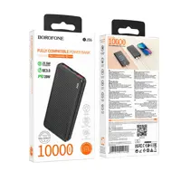 power bank BOROFONE BJ56 Graceful 10000mAh 2xUSB 1xType-C 22.5W PD20W чорний), мініатюра зображення № 2