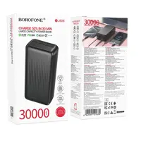 power bank BOROFONE BJ80B 30000mAh 2xUSB 2xType-C 22.5W PD20W чорний ), мініатюра зображення № 6