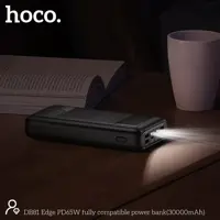 power bank Hoco DB81 Apollo 30000mAh PD65W QC3.0  4xUSB 2x type-c ліхтарик чорний), мініатюра зображення № 2
