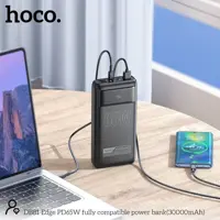 power bank Hoco DB81 Apollo 30000mAh PD65W QC3.0  4xUSB 2x type-c ліхтарик чорний), мініатюра зображення № 4