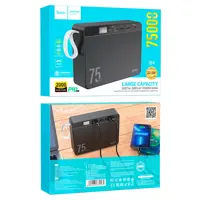power bank Hoco J94 Overlord 75000mAh 22.5W PD20W QC3.0 3USB, type-C, micro, LCD чорний), мініатюра зображення № 4
