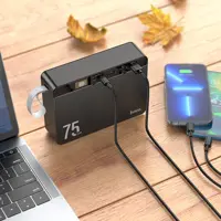 power bank Hoco J94 Overlord 75000mAh 22.5W PD20W QC3.0 3USB, type-C, micro, LCD чорний), мініатюра зображення № 6