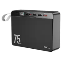 power bank Hoco J94 Overlord 75000mAh 22.5W PD20W QC3.0 3USB, type-C, micro, LCD чорний), мініатюра зображення № 3