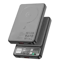 power bank Hoco Q18 Tourer 22.5W 10000mAh PD20W QC3.0, бездротове зарядне, чорний), мініатюра зображення № 4