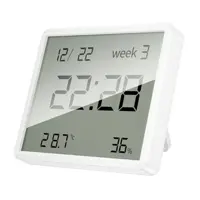 Термогігрометр HOCO HX41 Indoor electronic clock with hygrothermometer White), мініатюра зображення № 3