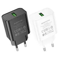 Зарядне BOROFONE BA72A 1USB QC3.0 18W 3A з кабилем Micro, біле), мініатюра зображення № 7