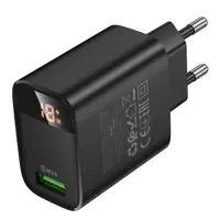 Зарядне BOROFONE BA95A 1USB QC3.0 18W 3A display чорнe), мініатюра зображення № 5