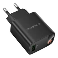 Зарядне BOROFONE BA95A 1USB QC3.0 18W 3A display чорнe), мініатюра зображення № 7