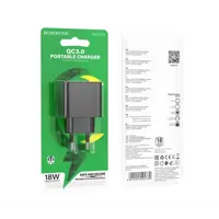Зарядне BOROFONE BAS12A 1USB QC3.0 18W 1USB чорнe), мініатюра зображення № 2