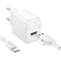 Зарядне BOROFONE BAS42A 1USB QC3.0 3A з кабилем Type-C біле), мініатюра зображення № 7