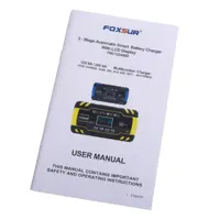 Зарядне Foxsur FBC122408D 12V/8A  24V/4A, автомат 3 етапи, дісплей (для кислотних AGM, GEL, SLA акумуляторів)), мініатюра зображення № 2
