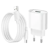 Зарядне Hoco C109A 1USB QC3.0 біле з кабелем Type-C), мініатюра зображення № 5