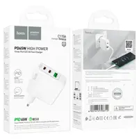 Зарядне HOCO C115A 1USB 2Type-C PD65W QC3.0 біле), мініатюра зображення № 5