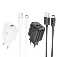 Зарядне HOCO C140A 1USB QC3.0 18W з кабилем Type-C білe), мініатюра зображення № 4