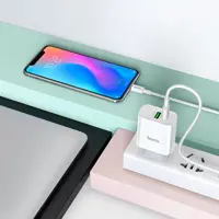 Зарядне HOCO C80A USB Type-C QC3.0 PD18W з кабелем Type-C біле), мініатюра зображення № 3