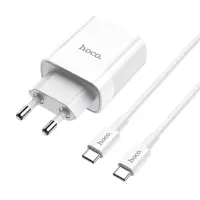 Зарядне HOCO C80A USB Type-C QC3.0 PD18W з кабелем Type-C біле), мініатюра зображення № 4