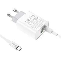 Зарядне HOCO C80A USB Type-C QC3.0 PD18W з кабелем Type-C біле), мініатюра зображення № 6