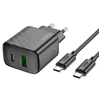 Зарядне HOCO CS23A PD30W QC3.0 1USB 1Type-C з кабелем Type-C чорне), мініатюра зображення № 7
