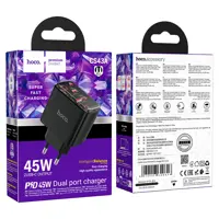 Зарядне HOCO CS43A Smart PD45W 2*Type-C чорне), мініатюра зображення № 6