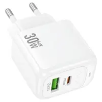 Зарядне HOCO CS55A Surplus GaN PD30W 1xType-C 1xUSB біле), мініатюра зображення № 9