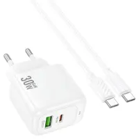 Зарядне HOCO CS55A Surplus GaN PD30W 1xType-C 1xUSB біле), мініатюра зображення № 5