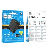 Зарядне HOCO CS83A PD20W Type-C/1USB LED чорний), мініатюра зображення № 9