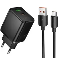 Зарядне HOCO GaN C157A USB Type-C PD30W з кабелем Type-C чорне), мініатюра зображення № 10