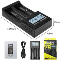 Зарядне LiitoKala Lii-CH2 1-2элемента 18650, 26650, 21700, АА, ААА Li-ion, IMR, LiFe, NiMH LCD від TypeC), мініатюра зображення № 4