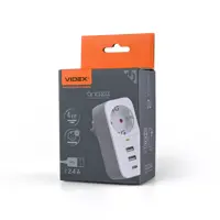 Зарядне VIDEX ONCORD 2xUSB 1xType-C 1xEU 2.4A  White), мініатюра зображення № 9