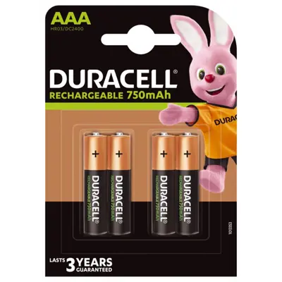 Акумулятор DURACELL Ni-Mh ААА R03 750mAh 4bl 