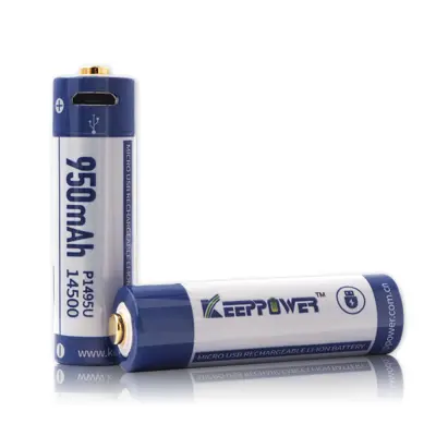 Акумулятор літієвий Keeppower P1495U 14500 3.6V 950mAh (Зарядка від Micro USB)