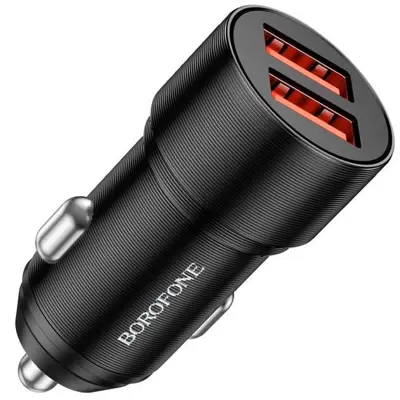 Автомобільне зарядне BOROFONE BZ19B Wisdom 2USB 3А QC3.0 36W чорний