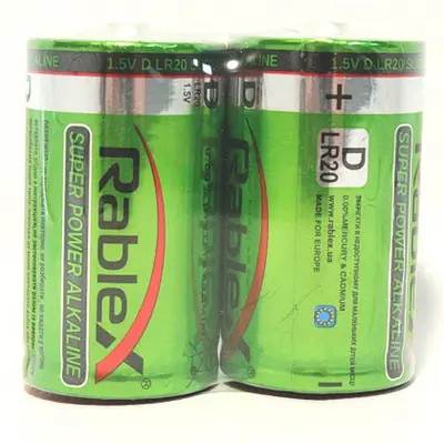 Батарейка Rablex LR20 2shrink