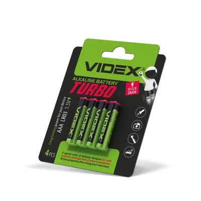 Батарейка Videx LR03 Turbo 4bl 40уп.