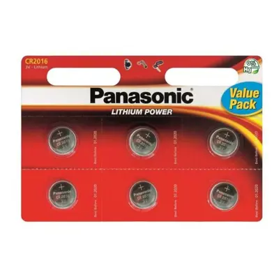 Батарейка літієва PANASONIC CR2016 6шт.(CR-2016EL/6B)
