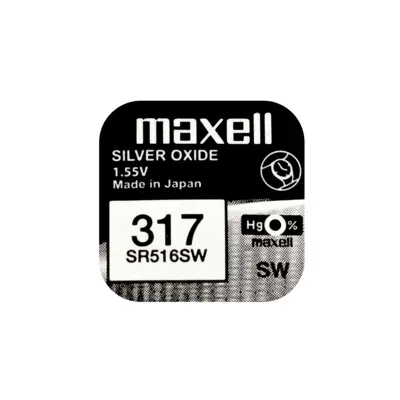 Батарейка в годинник MAXELL SR516SW-B1 (317) 1х10 (NEW EUROPE)