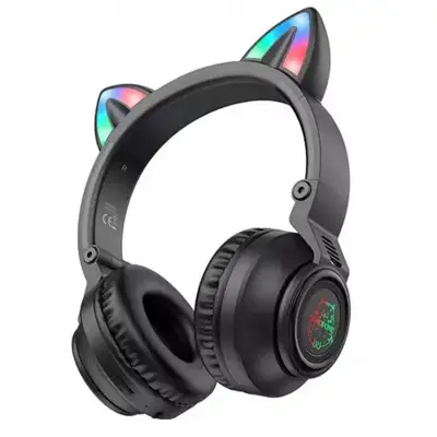 Bluetooth Навушники BOROFONE BO18 чорні з підсвічуванням
