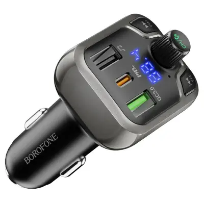 FM-модулятор BOROFONE BC38 Flash Energy PD20W QC3.0 2USB Black